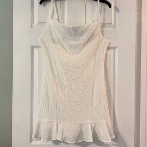 White Textured Sundress Dress